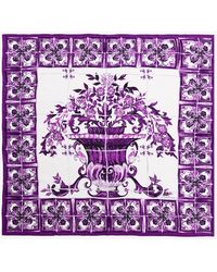 Dolce & Gabbana - Maiolica-Print Silk Twill Foulard - Lyst
