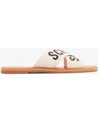 SCHUTZ SHOES - Logo Flat Sandals - Lyst