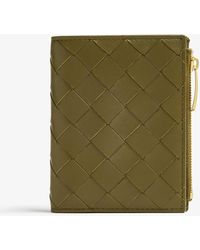 Bottega Veneta - Small Intrecciato Bi-Fold Zip Wallet - Lyst