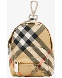 Burberry - Check Backpack Charm - Lyst