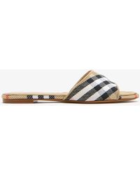 Burberry - Check Sloane Slide Sandals​ - Lyst