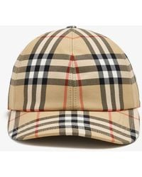 Burberry - Check Cotton Baseball Cap - Lyst