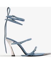 Mugler - Strappy Denim Fang Sandals - Lyst