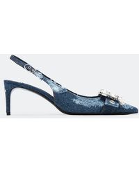 Dolce & Gabbana - Patchwork Denim Slingback Pumps - Lyst