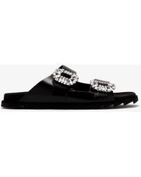 Roger Vivier - Slidy Viv' Strass Buckle Sandals - Lyst