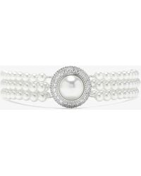 Self-Portrait - Small Crystal Pearl Choker - Lyst
