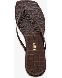 TKEES - Lily Croc Carob Flip Flops - Lyst