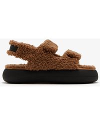 Moon Boot - Shearling Sandals With Double Strap - Lyst