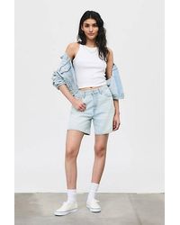 Levi's - High Rise Baggy Linen+ Denim Shorts - Lyst