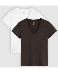 Levi's - Perfect T Shirt Met V Hals (2 Stuks) - Lyst