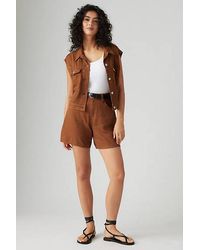 Levi's - High Rise Baggy Cotton Linen Shorts - Lyst