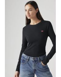 Levi's - T Shirt Essential Housemark A Manica Lunga - Lyst