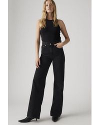 Levi's - Ribcage Wide Leg Jeans Black - Lyst