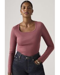 Levi's - Essential Top Met Lange Mouwen En Vierkante Halslijn - Lyst