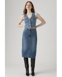Levi's - High Rise Back Slit Skirt - Lyst