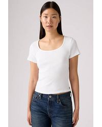 Levi's - T Shirt Essential Con Scollo Squadrato - Lyst