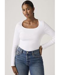 Levi's - Essential T Shirt Met Lange Mouwen En Vierkante Hals - Lyst