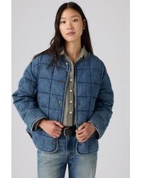 Levi's - Poppy Quilted Lightweight Puffer Denim Jacket - Lyst
