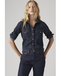 Levi's - Iconic Western Linen+ Denim Overhemd - Lyst