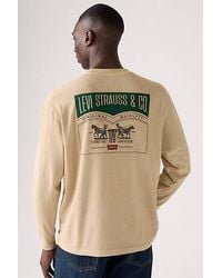 Levi's - Authentic T Shirt Met Lange Mouwen En Print - Lyst
