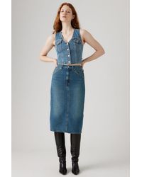 Levi's - High Rise Back Slit Skirt - Lyst