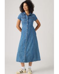 Levi's - Short Sleeve Flare Western Lightweight Dress - Lyst