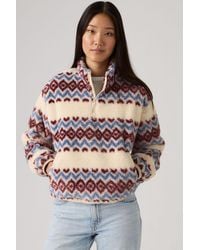 Levi's - Gemma Sherpa 1/4 Zip Sweatshirt - Lyst