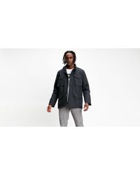 levi's green waxed cotton sherpa coat