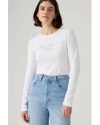 Levi's - Essential T Shirt Met Lange Mouwen En Print - Lyst