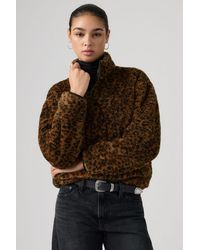 Levi's - Gemma Sherpa 1/4 Zip Sweatshirt - Lyst