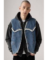 Levi's - Western Denim Sherpa Vest - Lyst