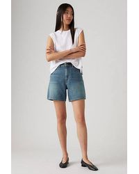 Levi's - High Rise Baggy Linen+ Denim Shorts - Lyst