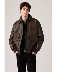 Levi's - Clayton Leather Aviator Jacket - Lyst