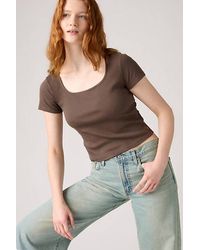 Levi's - Basic T Shirt Mit Eckigem Ausschnitt - Lyst