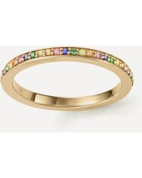 Monica Vinader - 18ct Gold Plated Vermeil Silver Skinny Sapphire Eternity Ring - Lyst