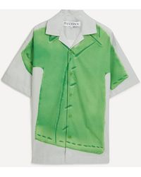 JW Anderson - Mens White And Green Striped Trompe L'oeil Shirt 38/48 - Lyst
