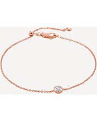 Monica Vinader - 18ct Rose Gold Plated Vermeil Silver Diamond Essential Bracelet - Lyst