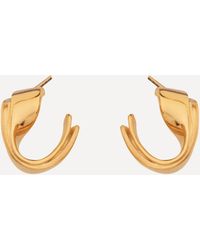 Completedworks Gold-plated Vermeil Silver Plume Folded Hoop Earrings - Metallic