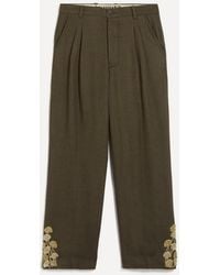Kartik Research - Double Pleat Hand-Embroidered Trousers - Lyst