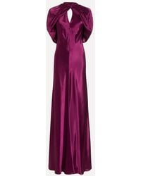 Alberta Ferretti - Evening Dress With Cape Sleeves - Lyst