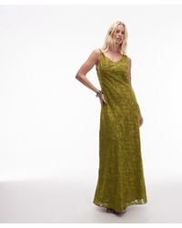 TOPSHOP - Devore Occasion Twist Shoulder Midi Dress - Lyst