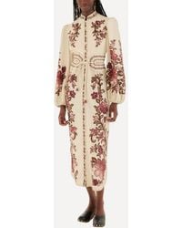 FARM Rio - Renata Floral Long Sleeve Midi Dress - Lyst