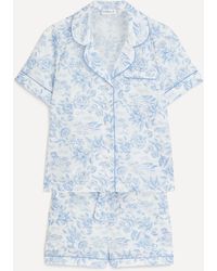 Liberty - Women's Delft Lagoon Tana Lawn Cotton Short-sleeve Pyjama Set - Lyst