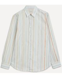 Paul Smith - Mens White Multi-stripe Regular Fit Cotton Shirt - Lyst