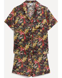 Liberty - Women's Leopard Silk-satin Short-sleeve Pyjama Set Xl - Lyst