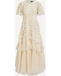Needle & Thread Willow Ruffle Gown - Size 6 - Natural