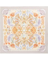 Emily Carter - Women's The Shell And Starfish 90x90 Silk Scarf One Size - Lyst