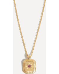 Missoma - 18ct Gold-plated Vermeil Silver Engravable October Birthstone Star Ridge Pendant Necklace - Lyst