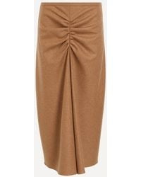 Victoria Beckham - Gathered Waist Midi Skirt - Lyst