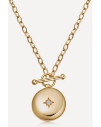 Astley Clarke - 18Ct-Plated Vermeil Biography T-Bar Locket Necklace - Lyst